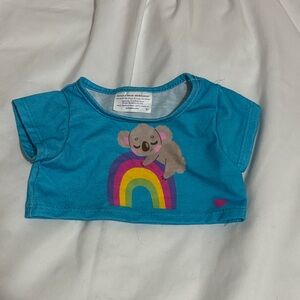 Build-A-Bear Blue Shirt with Rainbow and Koala